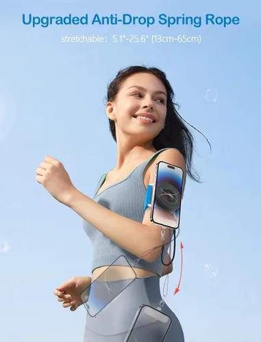 Miniatura 5 de Soporte de teléfono para correr para iPhone [giratorio de 360° y anticaída mejorado] Soporte magnético para teléfono celular, brazalete compatible