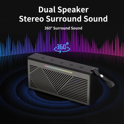 Miniatura 4 de Altavoz Bluetooth, altavoces Bluetooth inalámbricos portátiles con sonido HD, altavoz impermeable IPX5 con luces LED RGB, Bluetooth5.3