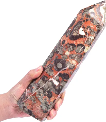 Miniatura 27 de AMOYSTONE Varita de obelisco hexagonal septario natural, torre de cristal curativo, 6 caras, pulida de 1.7 a 2 libras para reiki, chakra, regalos