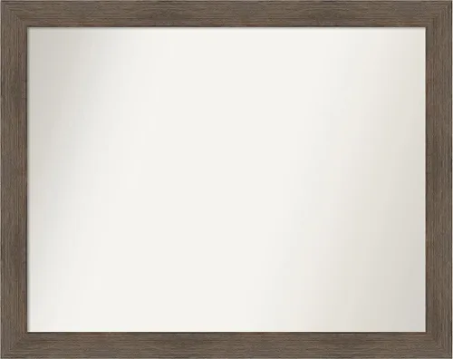 Miniatura 344 de Amanti Art Espejo de pared personalizado no biselado (24 x 27 pulgadas), marco estrecho de nogal chipre - varios tamaños personalizados - Espejo