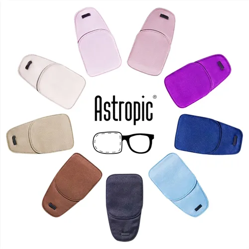 Miniatura 6 de Astropic Parche Grande de Seda para Ojos para Adultos y Niños con Gafas para Cubrir Cualquier Ojo (Grande, Caqui)