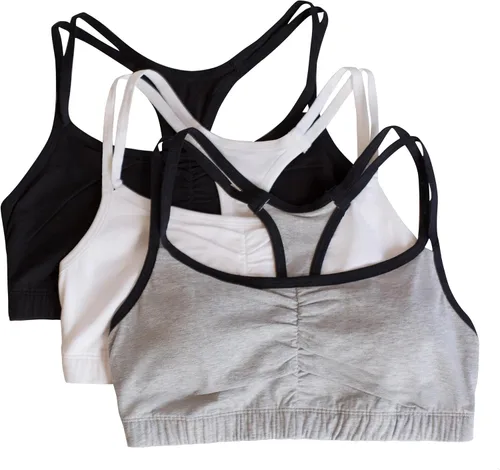 Fruit of The Loom Sujetador deportivo de algodón con tirantes delgados para mujer, comodidad durante todo el día