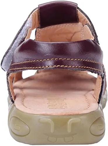 Miniatura 5 de DADAWEN - Sandalias deportivas de cuero para niños y niñas, puntera cerrada, para exteriores (para bebés, niños pequeños y grandes)