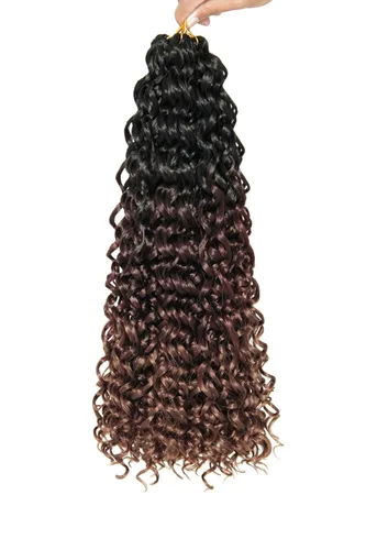 Miniatura 33 de QRHSUKA - Mechones rizados con ganchillo GoGo, cabello ondulado con ganchillo de agua para mujeres, sintético gris, trenzado bohemio, trenza de onda