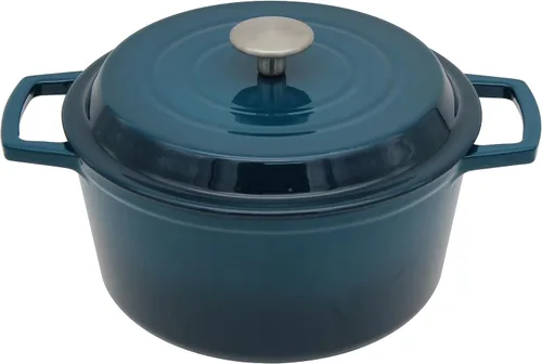 Miniatura 8 de Horno holandés de hierro fundido de 4.2 cuartos de galón con tapa, interior antiadherente esmaltado, apto para horno hasta 500 °F, compatible
