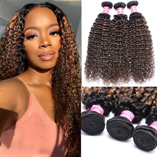 Miniatura 4 de Extensiones de pelo rizado virgen de Malasia UNice, venta al por mayor, 3 paquetes grado 7A sin procesar, extensiones de pelo humano color natural