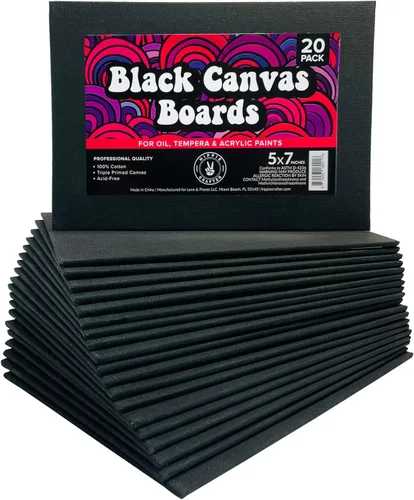 Miniatura 9 de Hippie Crafter Paquete de 20 lienzos de pintura para pintura, paneles de lienzo de arte en blanco de 5 x 7 pulgadas, tableros de lienzo planos