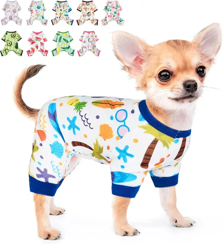 Miniatura 16 de Pijamas para perros, ropa suave y elástica para perros pequeños, hembras y niños, tamaño mediano, ropa para cachorros, ropa para cachorros, mameluco