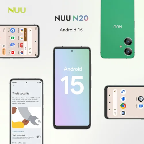 Miniatura 9 de NUU Teléfono celular básico N20, cámara gran angular, 6 GB + (6 GB de RAM extendida), almacenamiento de 128 GB, pantalla HD+ de 6.6 pulgadas, 90 Hz
