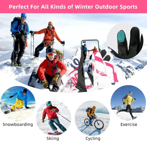Miniatura 7 de Ski Gloves, ProChosen Winter Warm Gloves Men Women, Waterproof Nonslip Breathable Touchscreen Snow Gloves, Snowboarding Gloves for Cold Weather