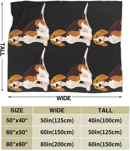 Miniatura 3 de Beagle - Manta temática de 50 x 60 pulgadas, ligera y compacta para plegarse fácilmente, no hace bolitas, resistente a las arrugas y a prueba