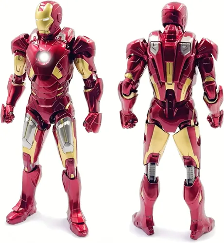 Miniatura 2 de LonullyMege Figura de acción UpIronman de 7 pulgadas, pintura de metal completa con muchos accesorios, juguete coleccionable (LED MK7)