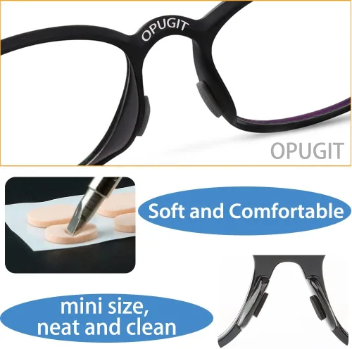 Miniatura 2 de OPUGIT Almohadillas de nariz de espuma suave, antideslizantes, 16 pares para anteojos, lentes de sol, 0.039 pulgadas, color de piel Color Piel