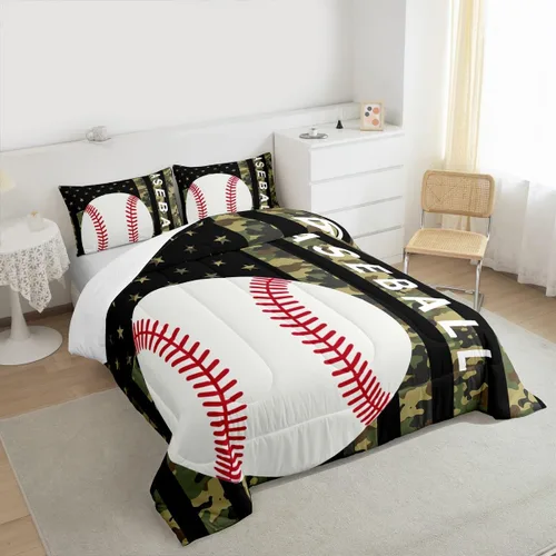Miniatura 106 de Feelyou Juego de edredón de baloncesto para niñas y niños, juego de ropa de cama con juegos de pelota, decoración de habitación, regalo para amantes