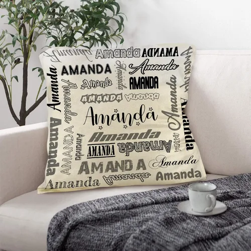 Miniatura 4 de Funda de almohada personalizada con nombre, fundas de almohada de lino con nombre personalizado, funda de almohada personalizada con tu nombre