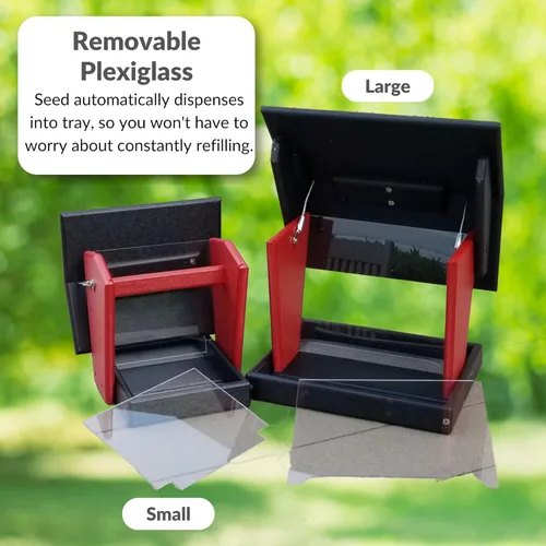 Miniatura 5 de DutchCrafters Comedero grande de plástico colgante para pájaros – Comedero para pájaros con tolva cubierta de polietileno para aves silvestres al