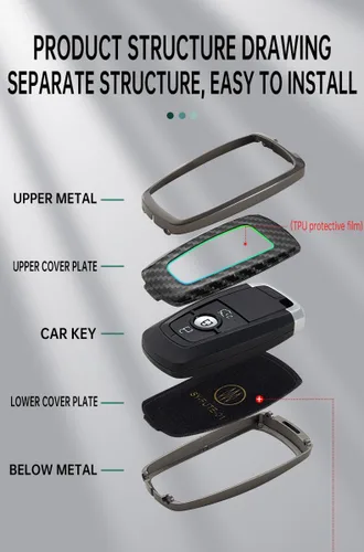 Miniatura 3 de ontto Funda para llavero Ford F-Series Edge Explorer Fusion EcoSport Ranger Escape Raptor Maverick Expedition, funda para llave de automóvil
