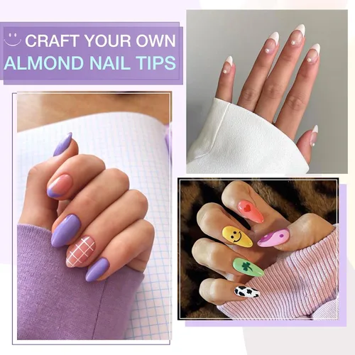 Miniatura 2 de Gellen kit de extensión de uñas en gel, kit de uñas en gel con 240 puntas de almendra, pegamento UV 3 en 1 para puntas de uñas, dehidratador
