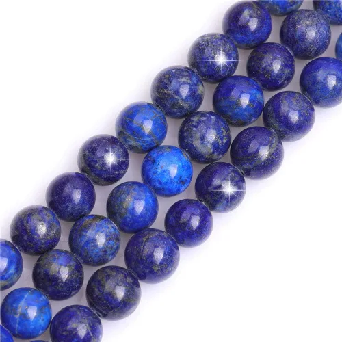 Miniatura 180 de GEM-Inside - Cuentas redondas de ágata de ónix azul claro natural de 0.394 pulgadas (0.394 in) con agujero grande para hacer joyas, suministros