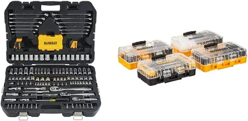 DEWALT Kit de herramientas mecánicas (DWMT73803) y juego de destornilladores y brocas (DWA2FTS100)