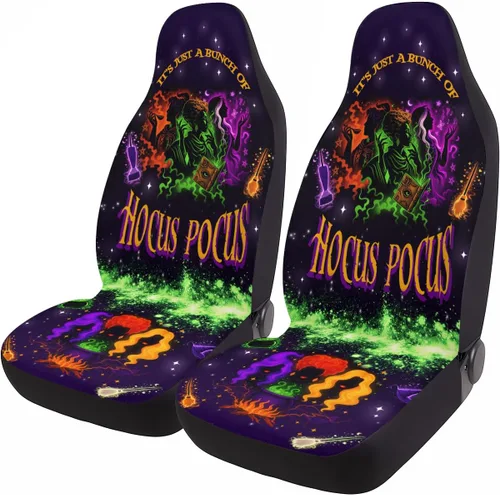 Miniatura 37 de GENANY Horror Nightmare Skellington - 2 fundas de asiento delantero para automóvil, camión, SUV, regalos de Navidad, funda de asiento de cubo