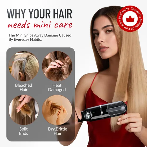 Miniatura 8 de Split-Ender Mini 2 – Recortadora de Puntas Abiertas original inalámbrica para cabello seco, dañado, quebradizo, rizado, encrespado o lacio