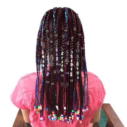 Miniatura 7 de hoyuwak - 40 piezas de joyería para trenzas, accesorios para rastas y loc, cuentas para el cabello, pinzas, puños, anillos y encantos para mujeres