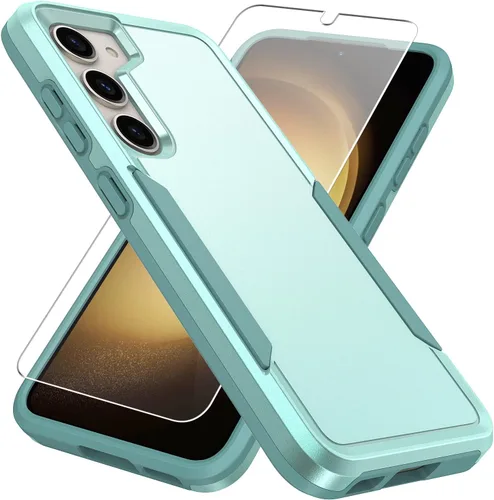 Miniatura 11 de Funda para Samsung Galaxy S23 con protector de pantalla HD, doble capa de grado militar probada contra caídas, resistente, a prueba de golpes, Negro