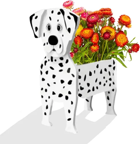 Miniatura 40 de Macetero de flores para perros, regalos para mujeres, bonitas macetas de PVC para perros, macetas para interiores y exteriores, maceta de jardín