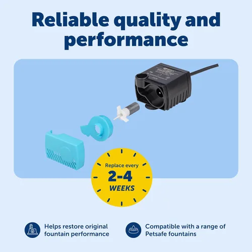Miniatura 4 de PetSafe Bomba de repuesto, sumergible, funcionamiento silencioso, compatible con Drinkwell Cerámica, acero inoxidable, fuentes de agua para mascotas