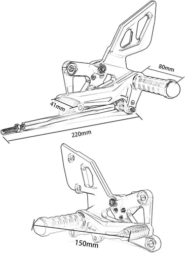 Miniatura 8 de Juego de estriberas para motocicleta, reposapiés totalmente ajustables, juego de reposapiés para Ya-maha R25 R3 MT03 MT25 2014-2020 2015 2016 2017