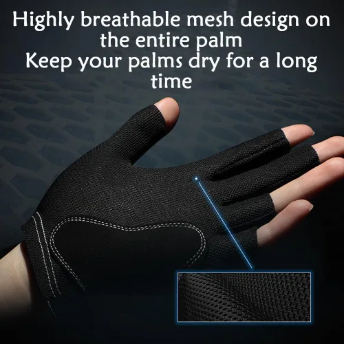 Miniatura 4 de Guantes de billar para mano izquierda, guantes de billar para mano izquierda, 3 dedos, secado rápido, transpirables y antideslizantes, guantes Mano