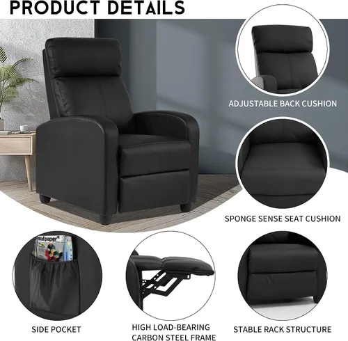 Miniatura 3 de Silla de masaje eléctrica, sillón reclinable para sala de estar, sillón reclinable de masaje, silla de masaje de cuero ajustable con control remoto