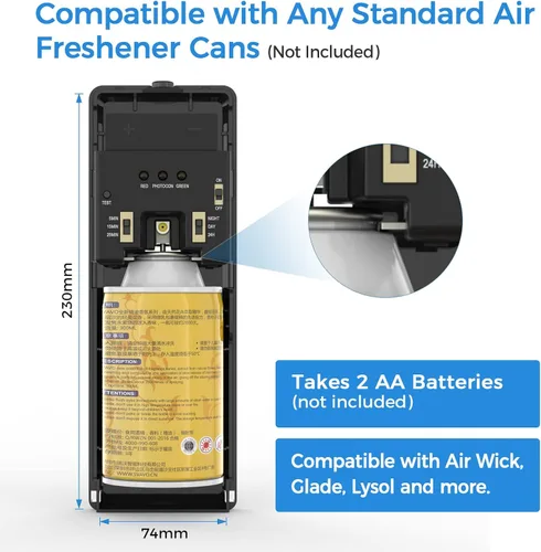 Miniatura 2 de SVAVO Dispensador automático de ambientador, montado en la pared/de pie, dispensador de aerosol automático programable para interiores, dormitorio
