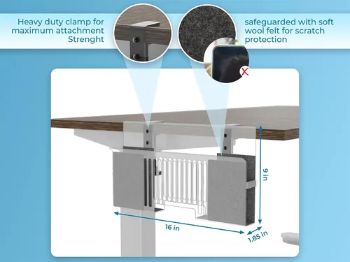 Miniatura 3 de Soporte vertical para portátil de montaje lateral para almacenamiento de escritorio, se adapta a