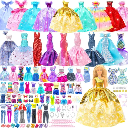 Style Shine Conjunto de ropa y accesorios para muñecas, vestidos de novia, vestidos de noche, vestidos de moda, trajes casuales de parte superior y