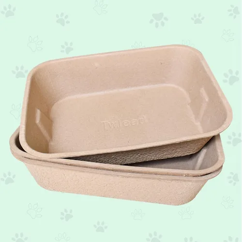 Miniatura 7 de Caja de arena desechable para gatos (3 paquetes con 1 toalla) Bandeja ecológica de papel 100% reciclado para gatos, 16.14 x 11.81 x 3.94 pulgadas