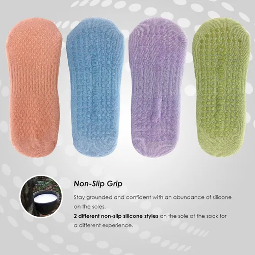 Miniatura 2 de Women Non Slip Grip Ankle Socks with Anti-Skid Soles Cushioned for Yoga, Pilates, Barre,Hospital, Home, Walking