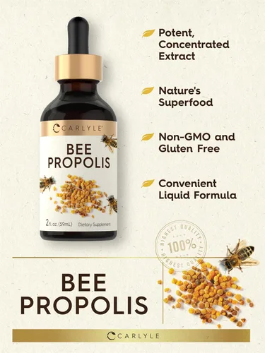 Miniatura 4 de Carlyle Gotas de tintura de propóleo de abeja 2 onzas líquidas Extracto líquido Suplemento sin OMG, sin gluten
