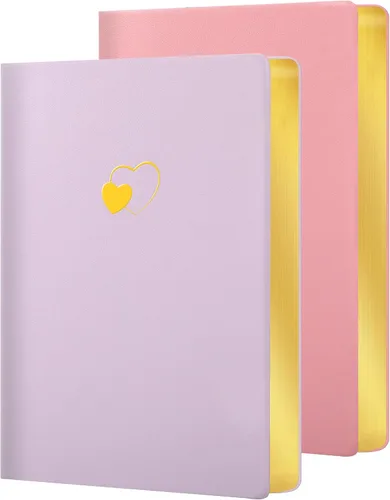 Miniatura 12 de CAGIE Cuaderno con líneas para mujeres y niñas de 256 páginas, lindo diario con cuero en forma de corazón para escribir, cuadernos A5 de tapa blanda