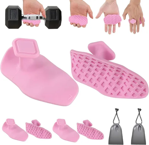 Miniatura 8 de 4 unidades de agarre de ripta para levantamiento de pesas y peso muerto, guantes de goma antideslizantes ergonómicos para hombres y mujeres