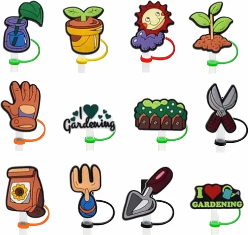 Miniatura 7 de Singer - 13 fundas de silicona con diseño de estrella para vasos – Pajitas reutilizables con bonitas puntas Peso cubierta de paja/13pcs