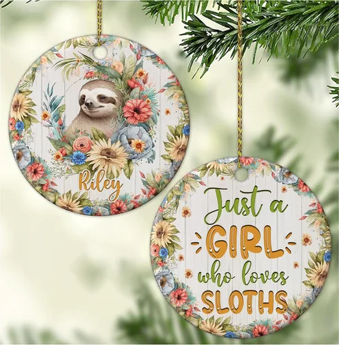 Miniatura 20 de Hyturtle Adorno de Navidad personalizado para los amantes de los osos, adorno de cerámica con nombre personalizado de Just A Girl Who Loves Bears