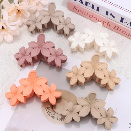 Miniatura 11 de AHONEY 6 pinzas de garra con flores, pinzas para el cabello lindas para mujeres, pinzas de sujeción fuerte, pinzas de garra para el cabello