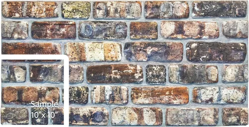 Miniatura 53 de Dundee Deco Paneles de pared 3D de ladrillo sintético, revestimiento de pared con aspecto de piedra roja, gris y marrón, espuma de poliestireno