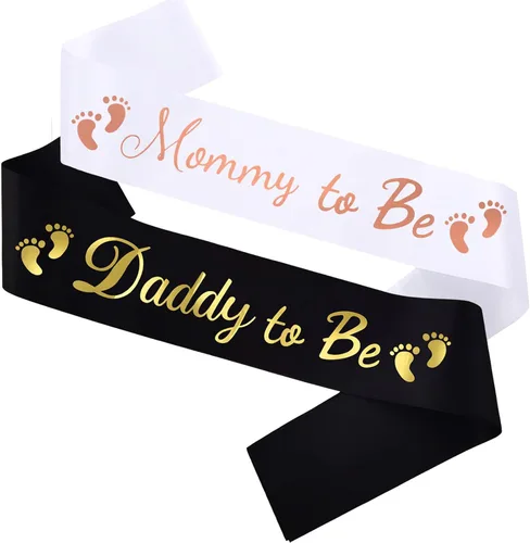 Miniatura 5 de 2 bandas para baby shower, regalos de fiesta de baby shower para mamá y papá, suministros de revelación de género, recuerdos de decoración
