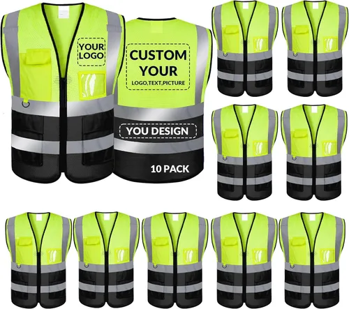 Miniatura 37 de BeautyWill Chaleco de seguridad personalizado con logotipo Clase 2 Chaleco reflectante de alta visibilidad Chaleco de trabajo protector
