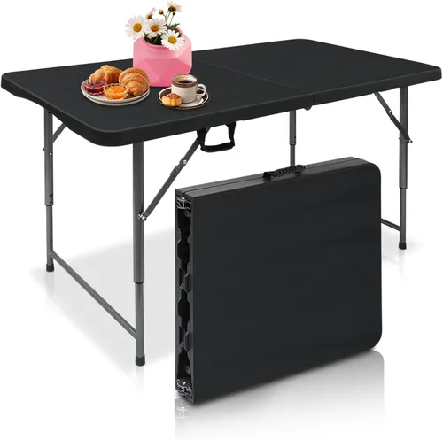 Miniatura 12 de AJP Distributors Mesa plegable portátil de plástico de 3 pies 34 pulgadas, parte superior resistente con asa de transporte, interior y exterior