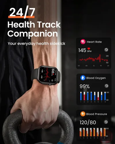 Miniatura 4 de Reloj inteligente para mujer para iPhone Android: 1.85 "Smartwatch con marca/respuesta de llamada de sueño, frecuencia cardíaca SpO2, monitor