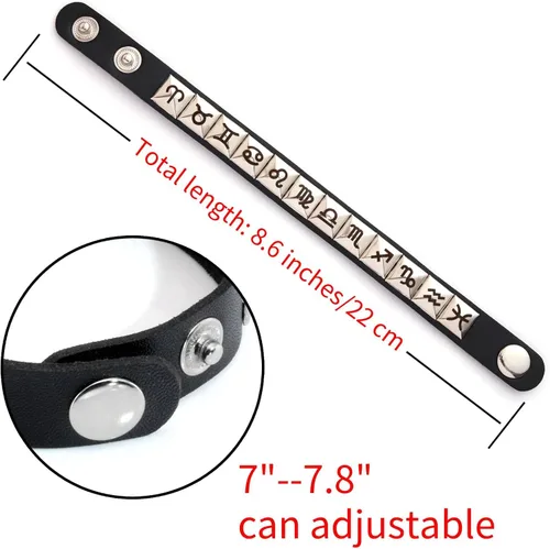 Miniatura 2 de MILAKOO Punk - Pulsera de piel sintética para hombre, con botón a presión, para mujer